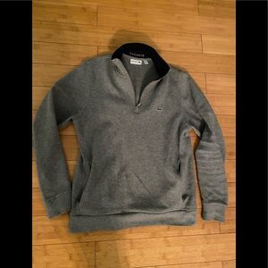 Lacoste Mens Quarter Zip Size 5 Large Grey
